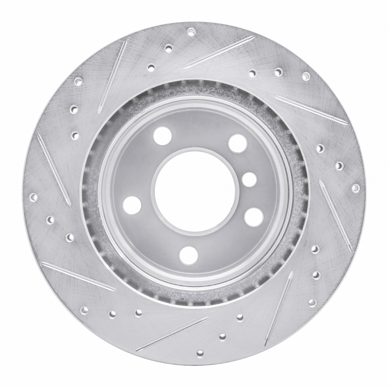 BMW 230I Brake Rotor (1) - Rear Right - R1 Concepts - Drilled & Slotted - Silver - `06-`21